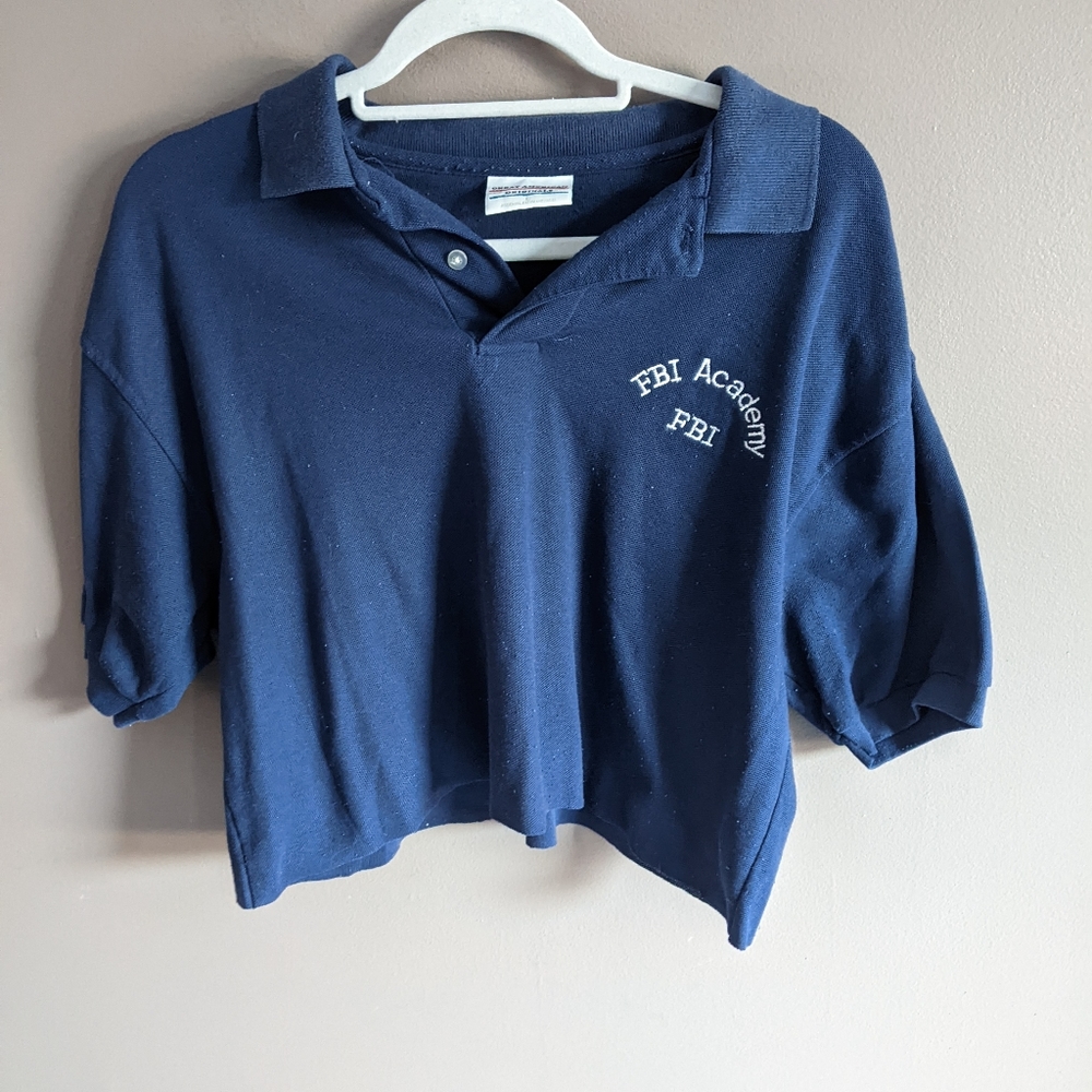 Vintage FBI academy cropped short sleeve tee-shirt